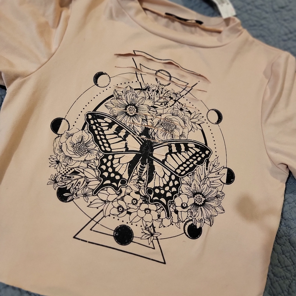 🦋 Butterfly Art crop top
